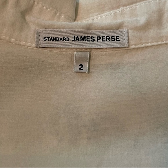 James Perse Slub Side Panel Button Front Shirt in White Size 2 - Picture 7 of 9